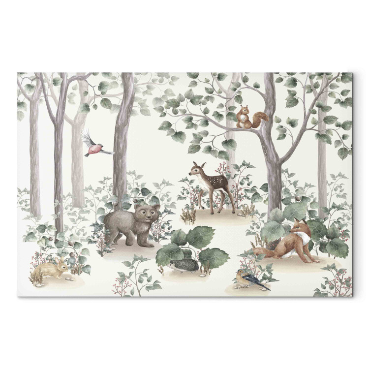 Canvas Art Print Forest Story - A Watercolor Composition for Children With Animals 151193 additionalImage 7