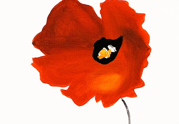 Canvas Poppies (1-piece) - Abstraction with individual flowers on a white background 48593 additionalImage 2