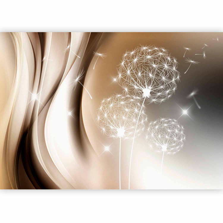Photo Wallpaper Flowers in the wind - white dandelions on a background with a soft glow effect 91893 additionalImage 5