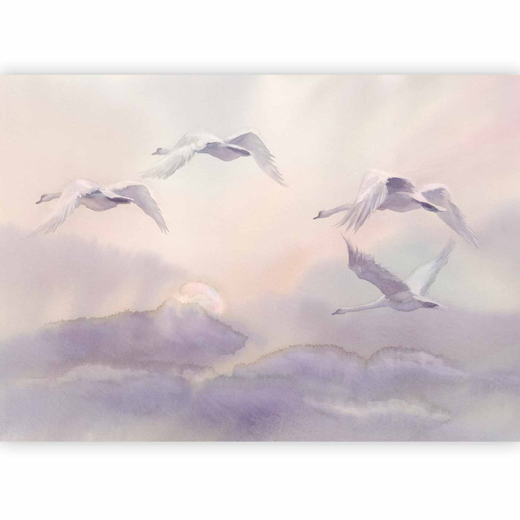 Photo Wallpaper Flying Swans 97993 additionalImage 1