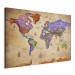 Canvas Print Colorful Journeys (1-part) Wide - World Map in English 107204 additionalThumb 2