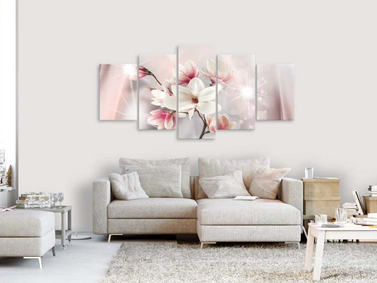 Canvas Art Print Dazzling Magnolias (5 Parts) Wide 107904 additionalImage 3