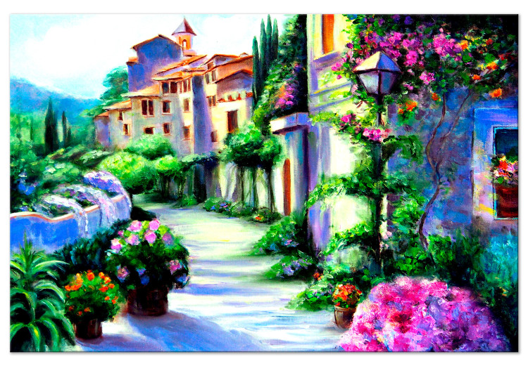 Canvas Print Floral Street (1-part) Wide - Plant Architecture of Italy 108204