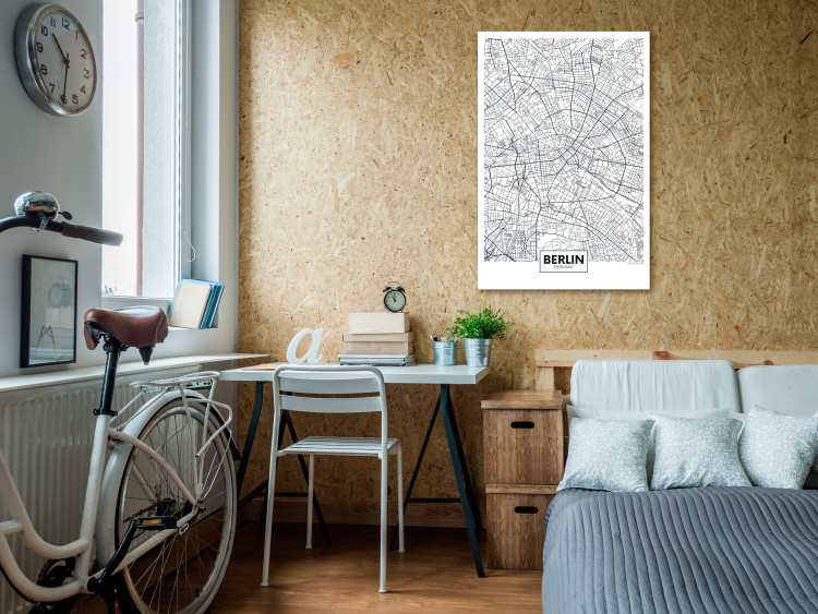 Canvas Plan of Berlin - black and white map of a part of the city 114104 additionalImage 3