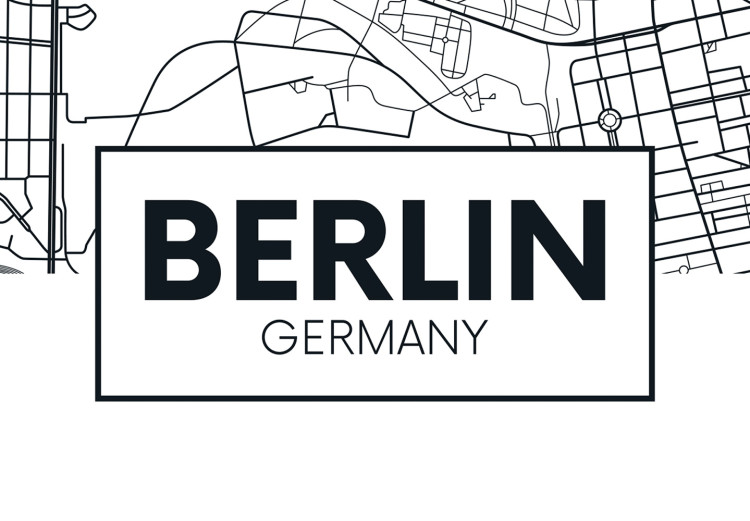 Canvas Plan of Berlin - black and white map of a part of the city 114104 additionalImage 5