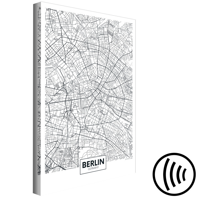 Canvas Plan of Berlin - black and white map of a part of the city 114104 additionalImage 6