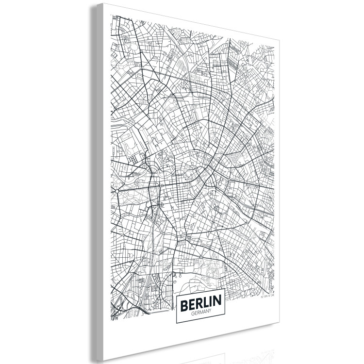 Canvas Plan of Berlin - black and white map of a part of the city 114104 additionalImage 2