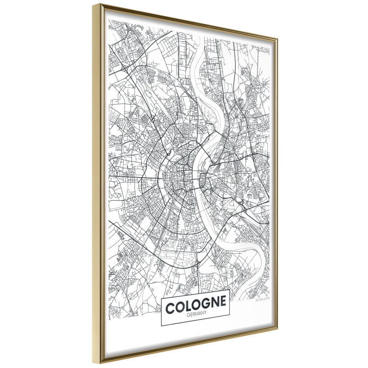 Wall Poster Cologne Map - black and white map of the German city on a light background 114404 additionalImage 12