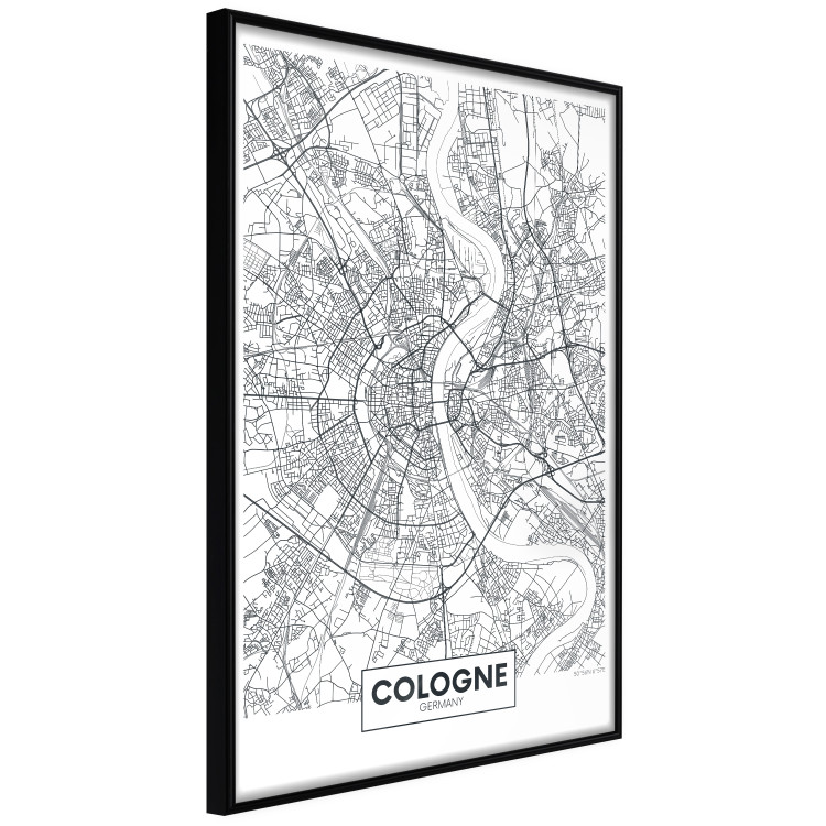 Wall Poster Cologne Map - black and white map of the German city on a light background 114404 additionalImage 10