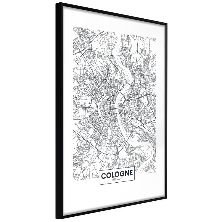 Wall Poster Cologne Map - black and white map of the German city on a light background 114404 additionalImage 11