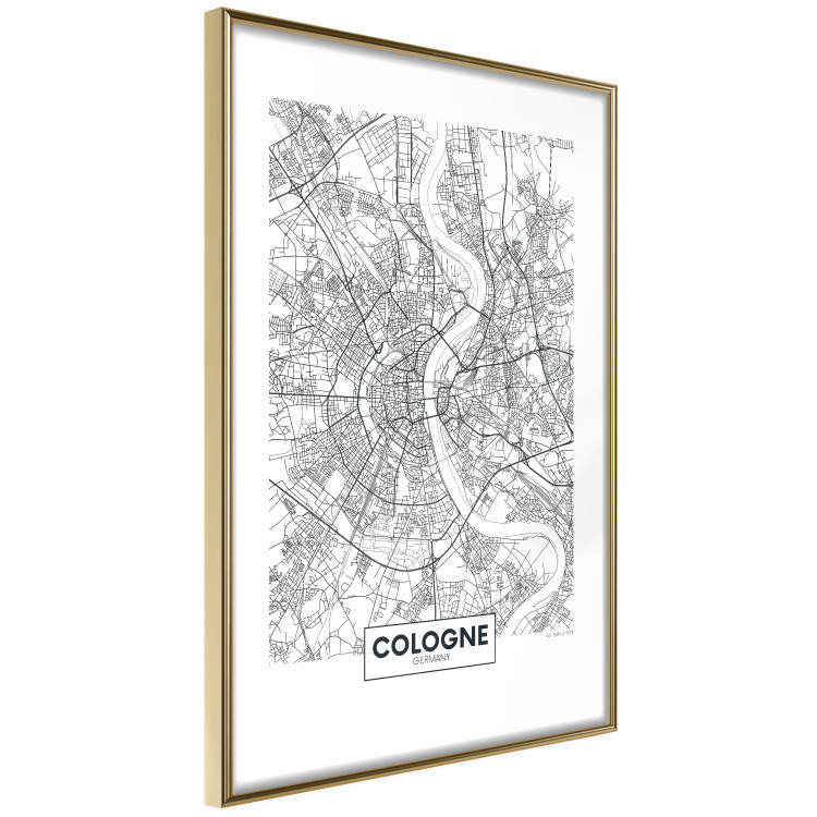 Wall Poster Cologne Map - black and white map of the German city on a light background 114404 additionalImage 6