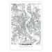 Wall Poster Cologne Map - black and white map of the German city on a light background 114404