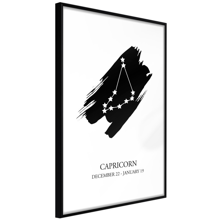 Wall Poster Zodiac signs: Capricorn - black and white star constellation and texts 114804 additionalImage 13
