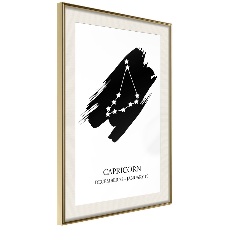 Wall Poster Zodiac signs: Capricorn - black and white star constellation and texts 114804 additionalImage 2