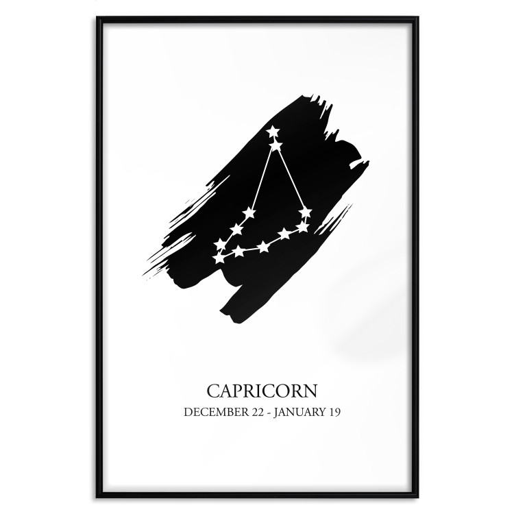 Wall Poster Zodiac signs: Capricorn - black and white star constellation and texts 114804 additionalImage 17