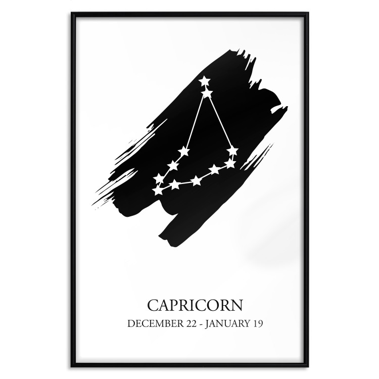 Wall Poster Zodiac signs: Capricorn - black and white star constellation and texts 114804 additionalImage 24