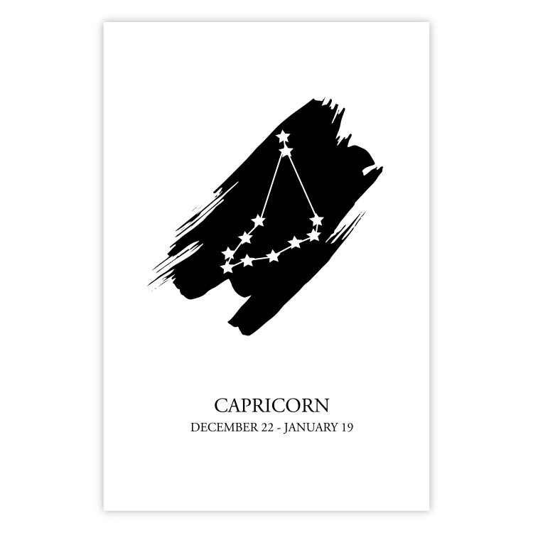 Wall Poster Zodiac signs: Capricorn - black and white star constellation and texts 114804 additionalImage 19