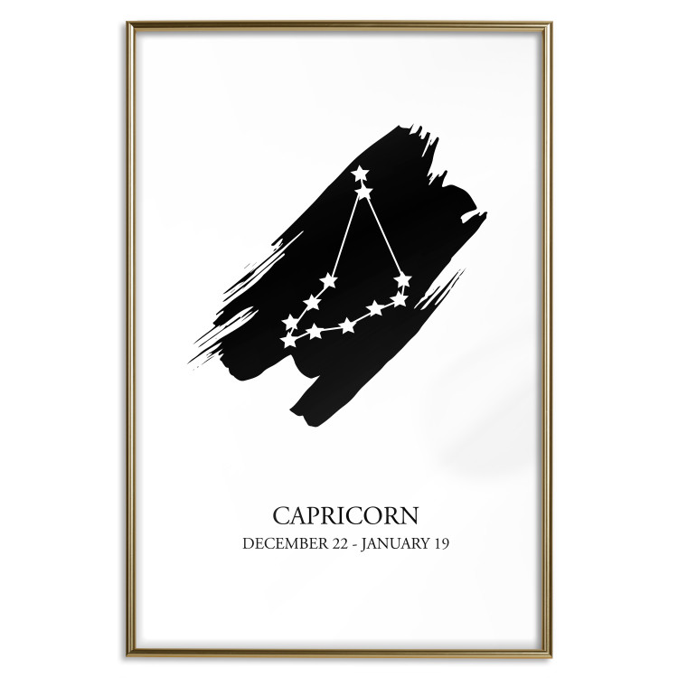 Wall Poster Zodiac signs: Capricorn - black and white star constellation and texts 114804 additionalImage 14