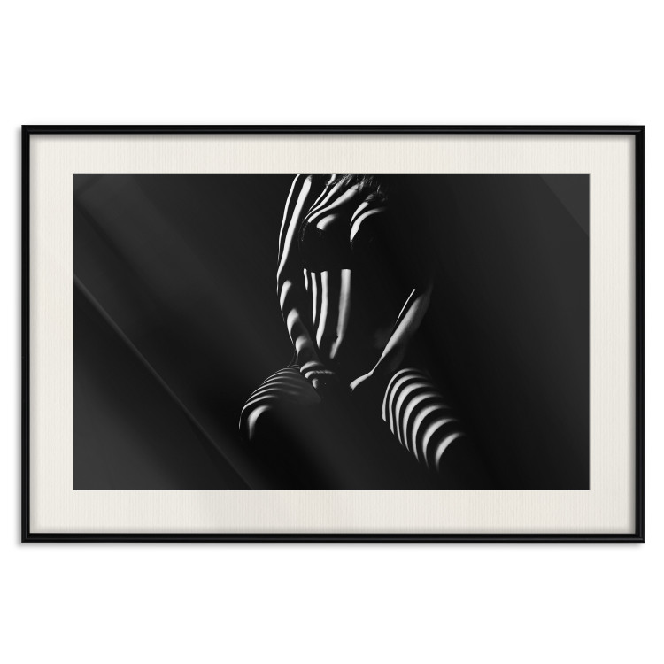 Poster Woman behind bars - black and white sensual composition with a female figure 115004 additionalImage 18