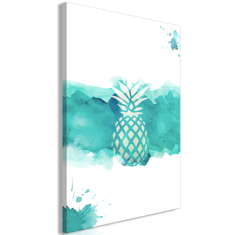 Canvas Print Fruit of art - pineapple on a blue, watercolour background 115304 additionalImage 2