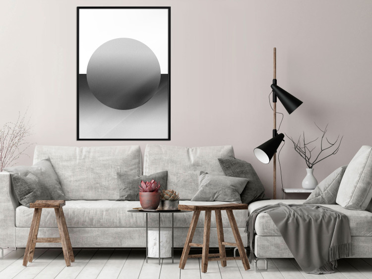Poster Partial Eclipse - simple black and white geometric composition 116604 additionalImage 5