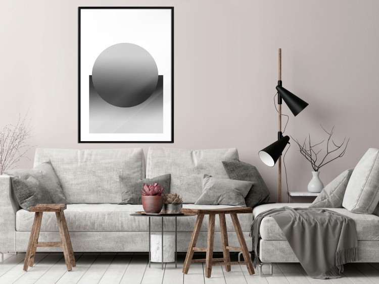 Poster Partial Eclipse - simple black and white geometric composition 116604 additionalImage 6