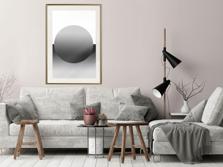 Poster Partial Eclipse - simple black and white geometric composition 116604 additionalImage 23