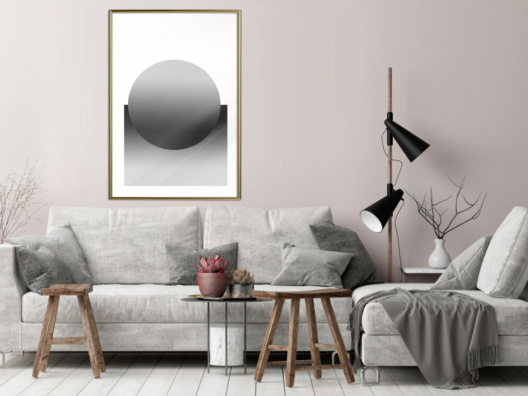 Poster Partial Eclipse - simple black and white geometric composition 116604 additionalImage 13