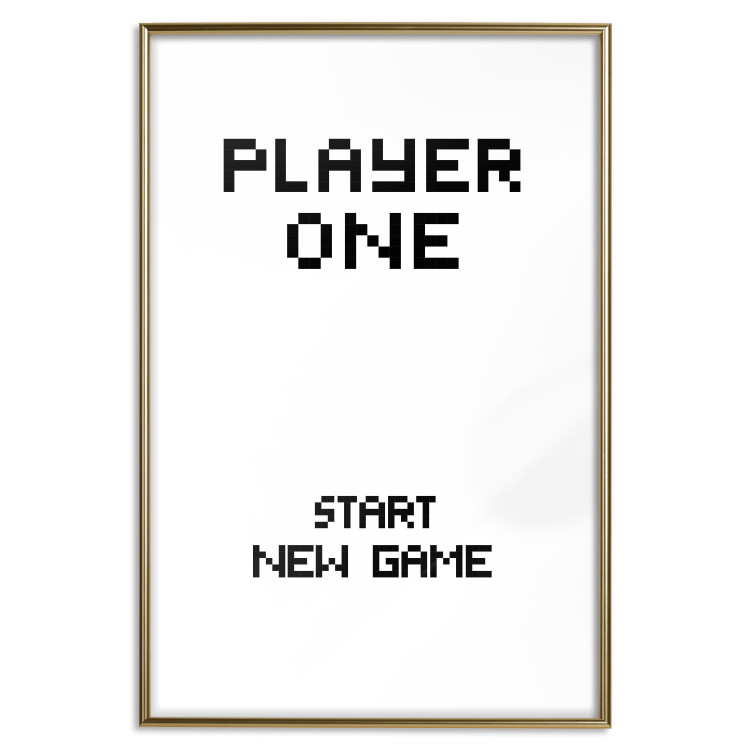 Wall Poster Start new game - black and white simple composition with English texts 116804 additionalImage 14