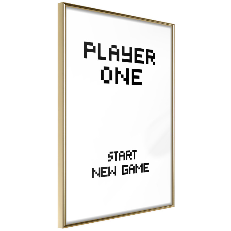 Wall Poster Start new game - black and white simple composition with English texts 116804 additionalImage 6