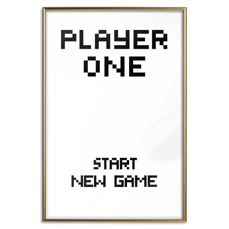 Wall Poster Start new game - black and white simple composition with English texts 116804 additionalImage 16