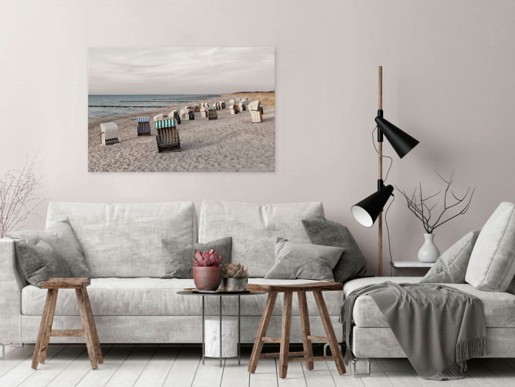 Canvas On the Edge of Water and Sand (1-part) - Beach Overlooking the Sea 117004 additionalImage 3