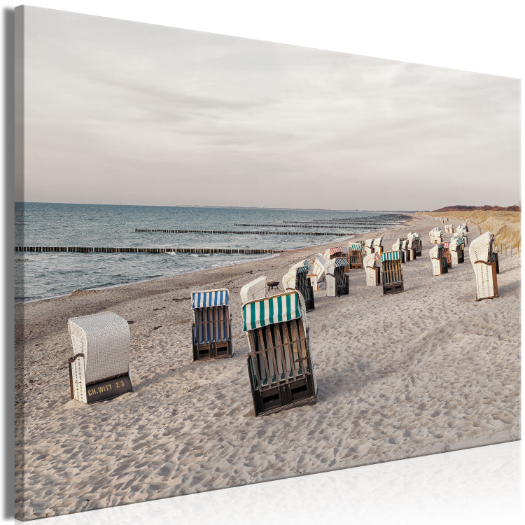 Canvas On the Edge of Water and Sand (1-part) - Beach Overlooking the Sea 117004 additionalImage 2