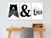 Canvas Wildlife and love - black and white graphics with a bear and flowers 117104 additionalThumb 3