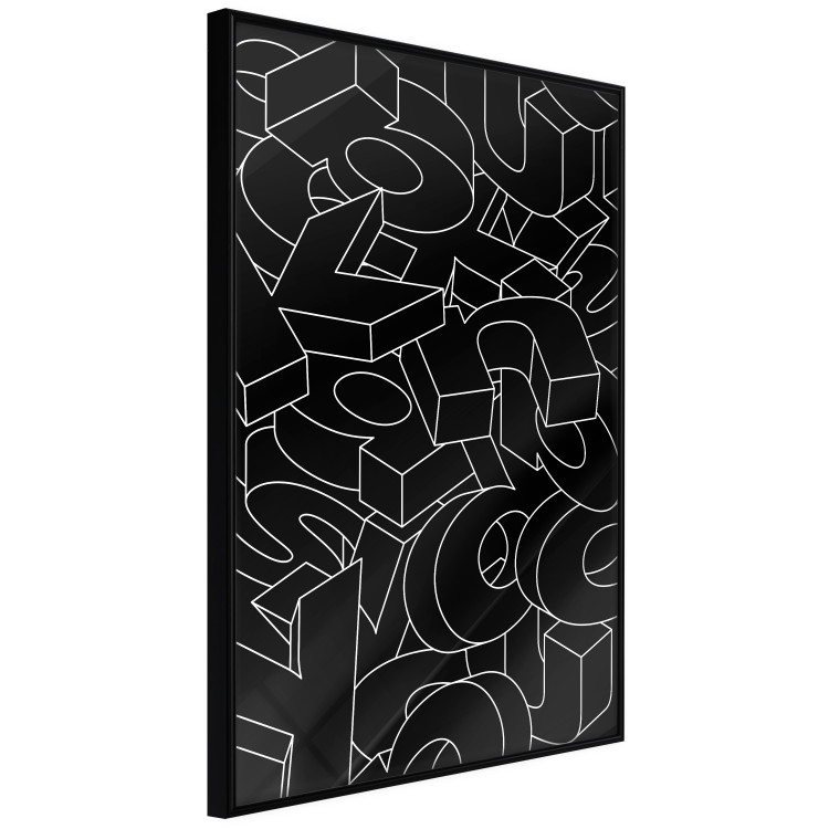 Wall Poster Alphabet - black and white composition filled with dimensional letters 117404 additionalImage 12