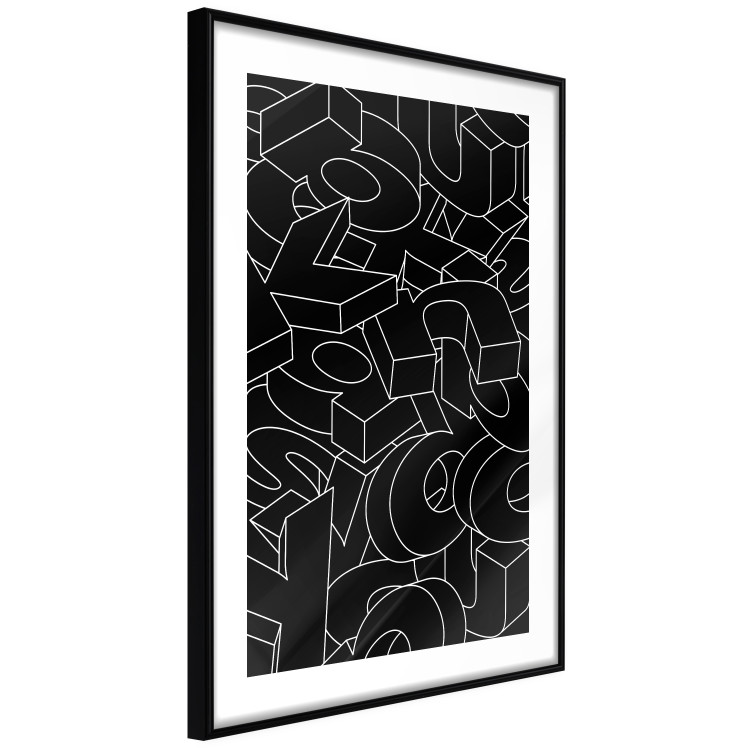 Wall Poster Alphabet - black and white composition filled with dimensional letters 117404 additionalImage 13