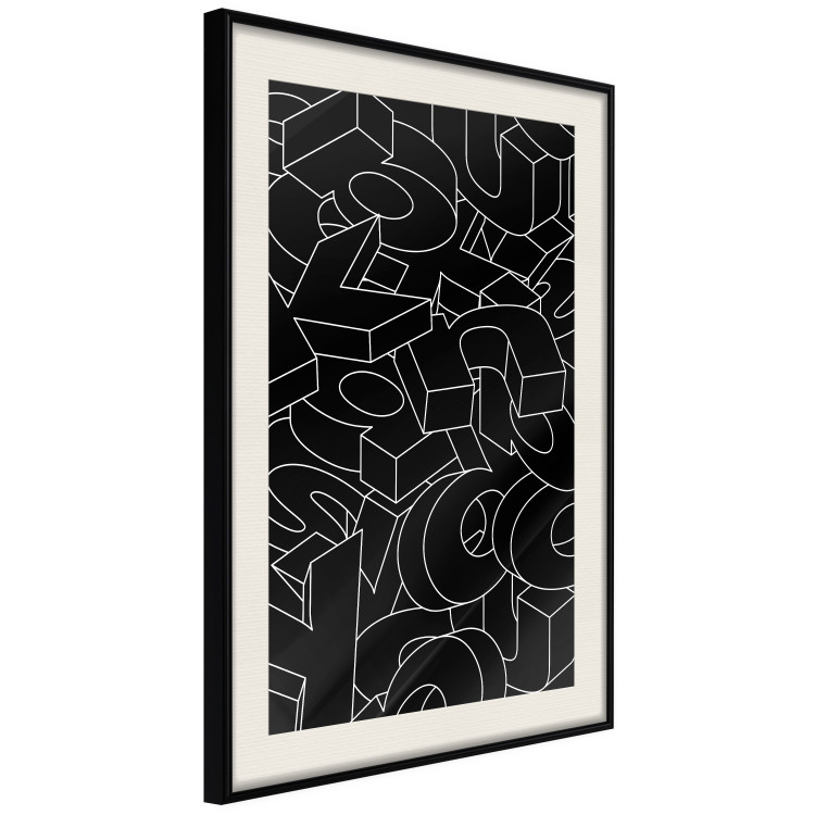 Wall Poster Alphabet - black and white composition filled with dimensional letters 117404 additionalImage 3