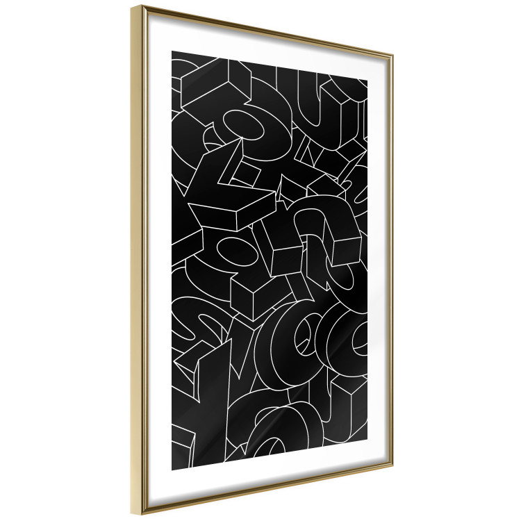 Wall Poster Alphabet - black and white composition filled with dimensional letters 117404 additionalImage 8