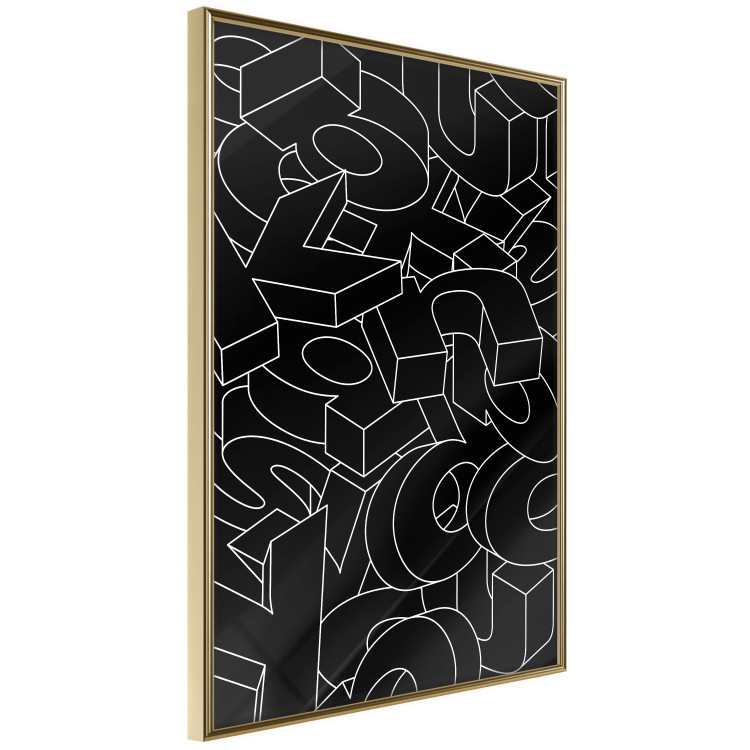 Wall Poster Alphabet - black and white composition filled with dimensional letters 117404 additionalImage 14