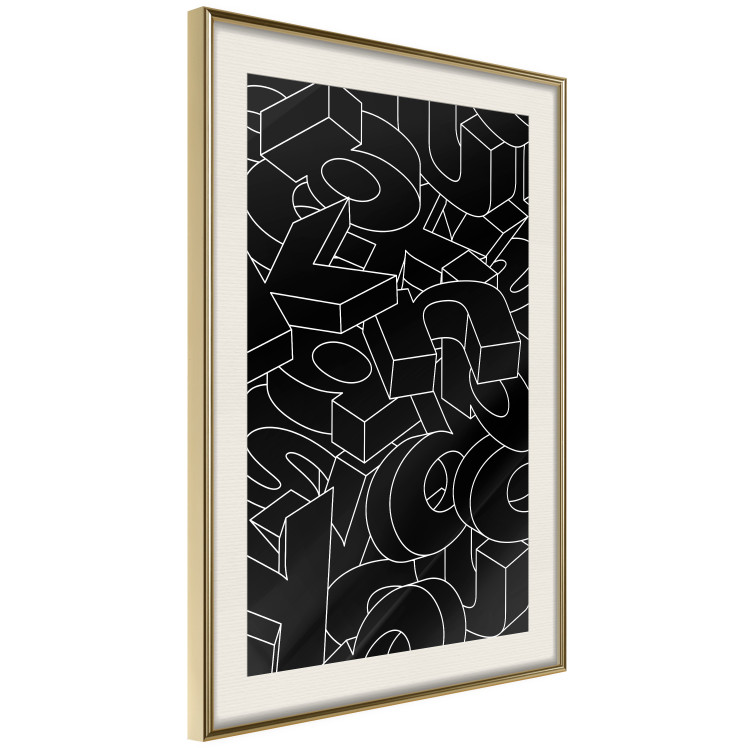 Wall Poster Alphabet - black and white composition filled with dimensional letters 117404 additionalImage 2