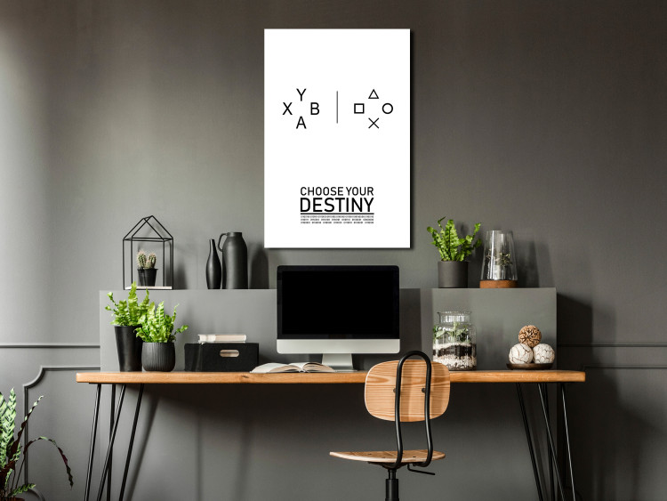 Canvas Inscription Choose your destiny - Graphic theme in black white color with the word in English and a composition of letters and numbers 117504 additionalImage 3