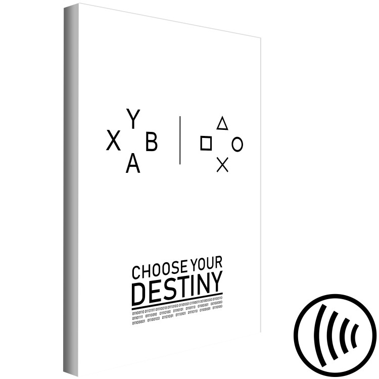 Canvas Inscription Choose your destiny - Graphic theme in black white color with the word in English and a composition of letters and numbers 117504 additionalImage 6