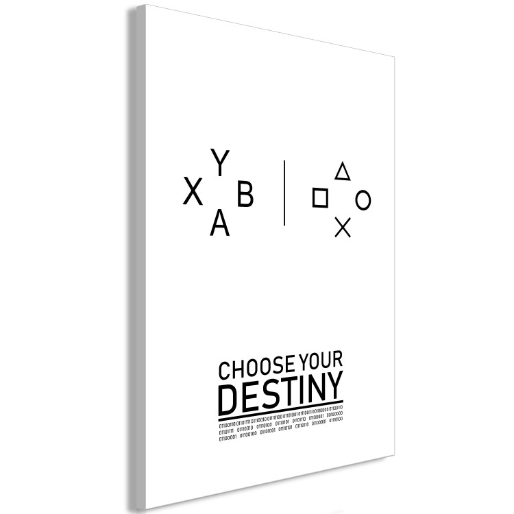 Canvas Inscription Choose your destiny - Graphic theme in black white color with the word in English and a composition of letters and numbers 117504 additionalImage 2