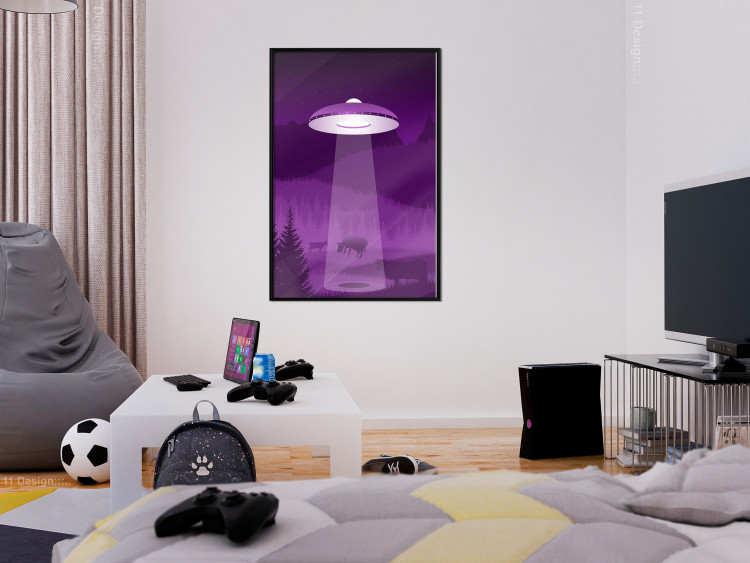 Poster Abduction - purple fantasy with a spaceship and animals 118004 additionalImage 3