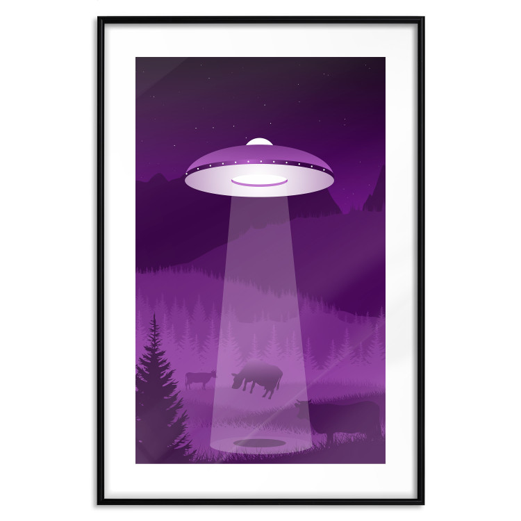 Poster Abduction - purple fantasy with a spaceship and animals 118004 additionalImage 20