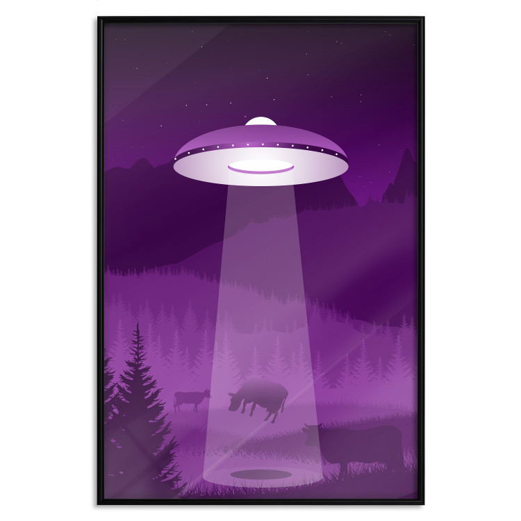 Poster Abduction - purple fantasy with a spaceship and animals 118004 additionalImage 17