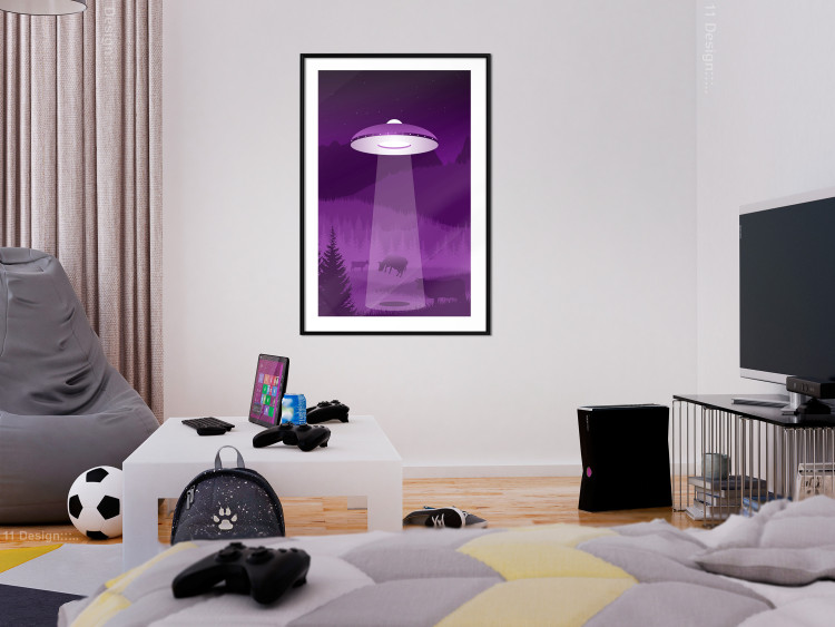 Poster Abduction - purple fantasy with a spaceship and animals 118004 additionalImage 4