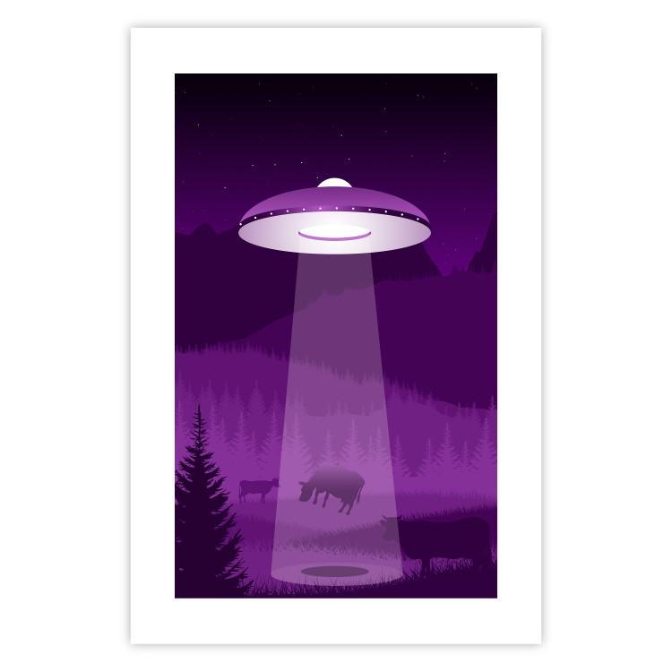 Poster Abduction - purple fantasy with a spaceship and animals 118004 additionalImage 18