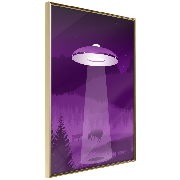 Poster Abduction - purple fantasy with a spaceship and animals 118004 additionalImage 12