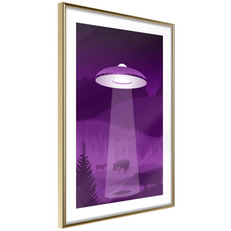 Poster Abduction - purple fantasy with a spaceship and animals 118004 additionalImage 6